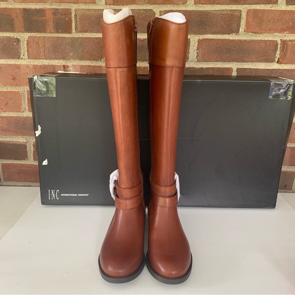 INC International Concepts Women's Frankii Leather Knee High Boots US 5.5 M WC - Picture 2 of 11